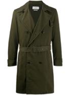 Closed Double Breasted Trench Coat - Green