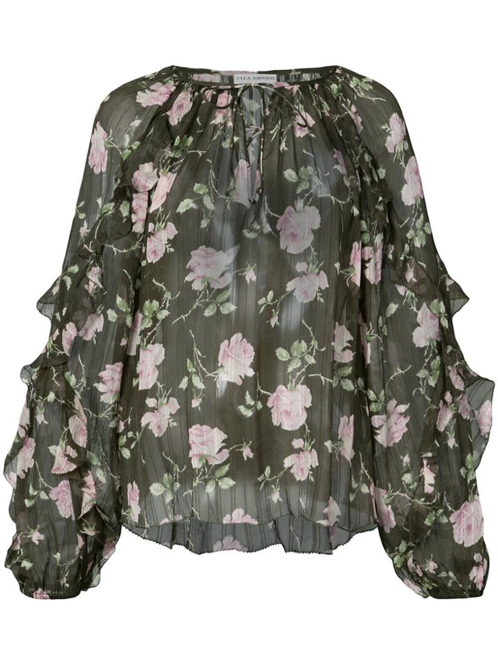 Ulla Johnson Azalea Ruffle Blouse - Green