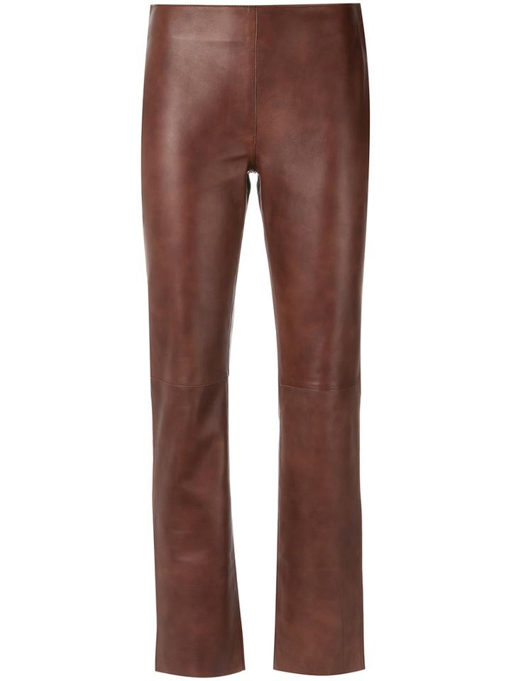 Egrey - Leather Trousers - Women - Leather - 36, Brown, Leather