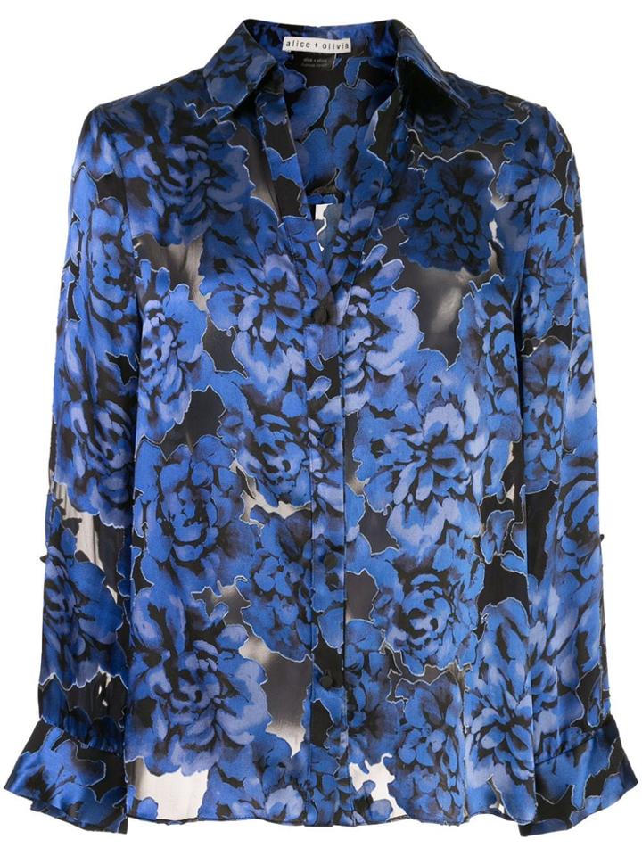 Alice+olivia Eloise Roll Cuff Btn Down - Blue