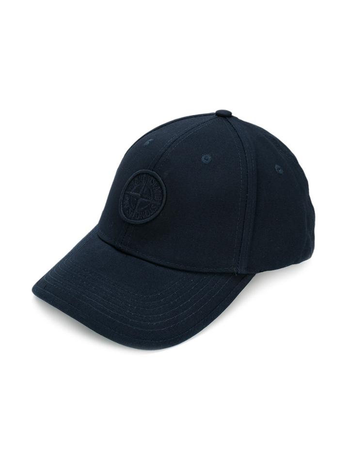Stone Island Junior Logo Embroidered Cap - Blue