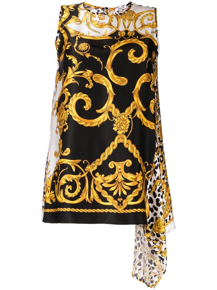 P.a.r.o.s.h. Printed Asymmetric Top - Black