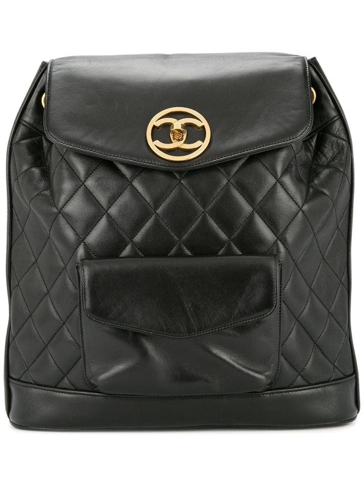 Chanel Pre-owned 1991-1994 Cc Chain Backpack - Black