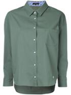 Loveless - High Low Hem Shirt - Women - Cotton/polyester - 34, Green, Cotton/polyester