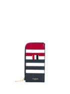 Thom Browne Half Zip-around Striped Wallet - Red