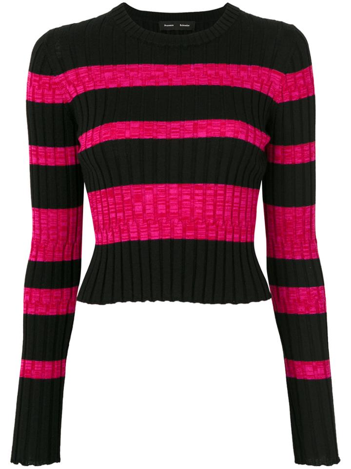 Proenza Schouler Stripe Cropped Jumper - Black