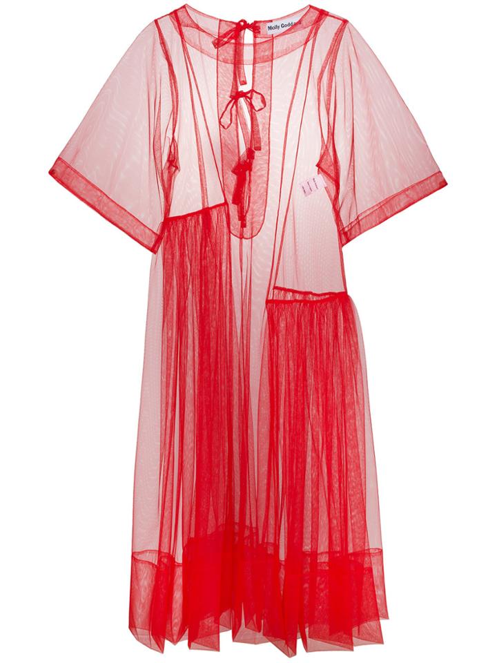 Molly Goddard Rebecca Short Sleeved Tulle Dress - Red