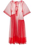 Molly Goddard Rebecca Short Sleeved Tulle Dress - Red
