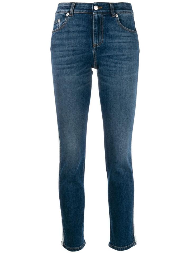Alexander Mcqueen Side Piped Skinny Jeans - Blue