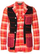 Comme Des Garçons Pre-owned Plaid Blazer - Red