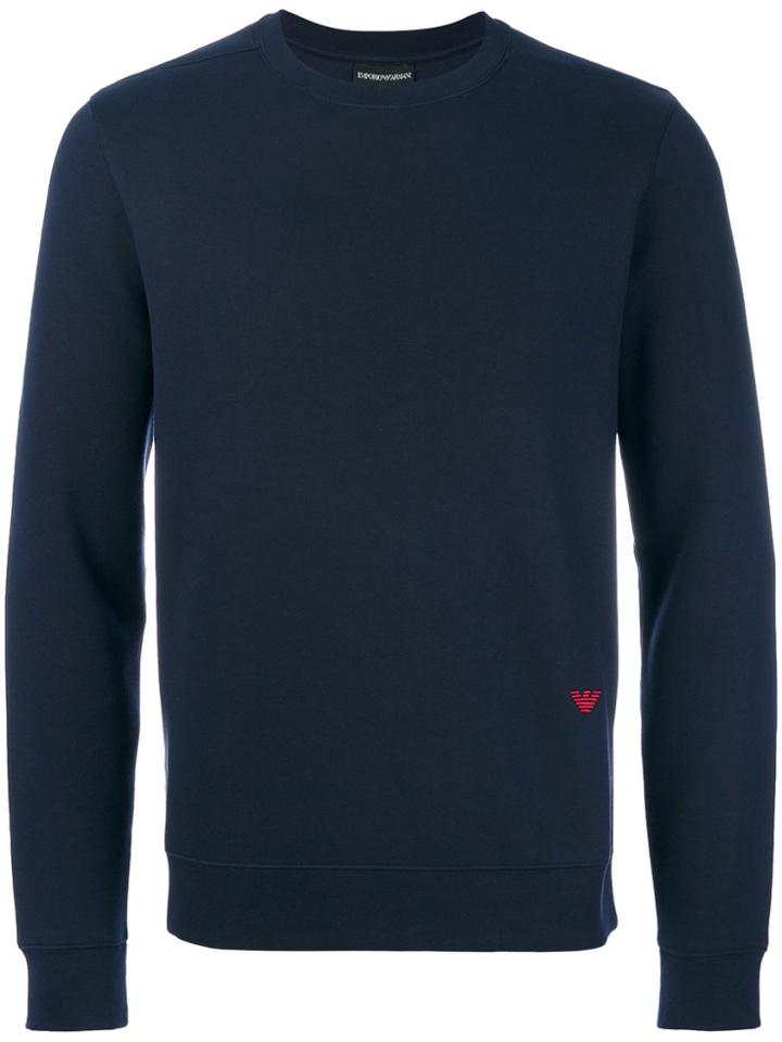 Emporio Armani Embroidered Logo Sweatshirt - Blue