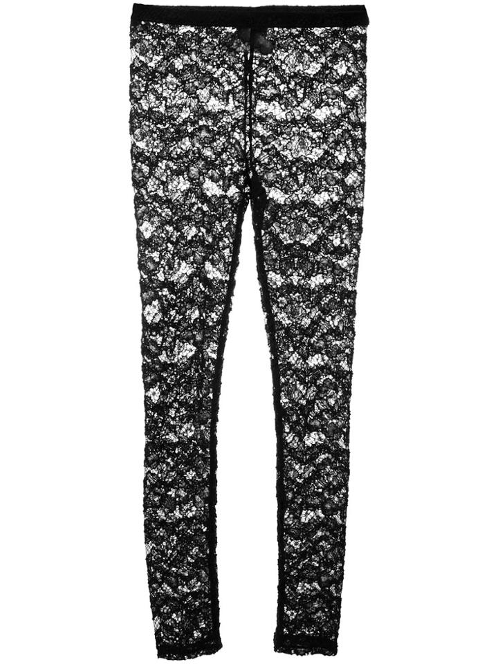 Mm6 Maison Margiela Floral Lace Leggings - Black