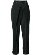 Proenza Schouler Belted Straight Pant With Cuff - Black
