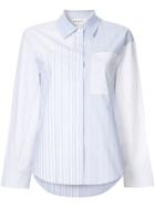 Ports Pure Striped Print Panelled Shirt - Blue