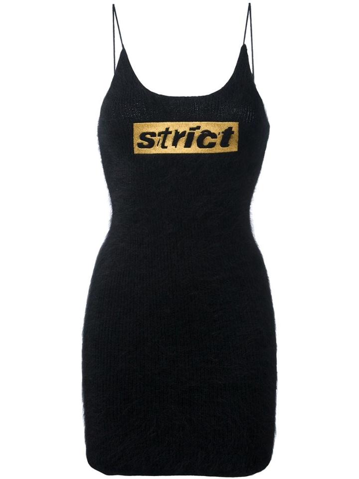 Alexander Wang Strict Embroidered Knit Mini Dress - Black