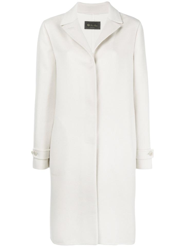 Loro Piana Single Breasted Coat - White