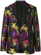 Versace Baroque Print Single Breasted Blazer - Black
