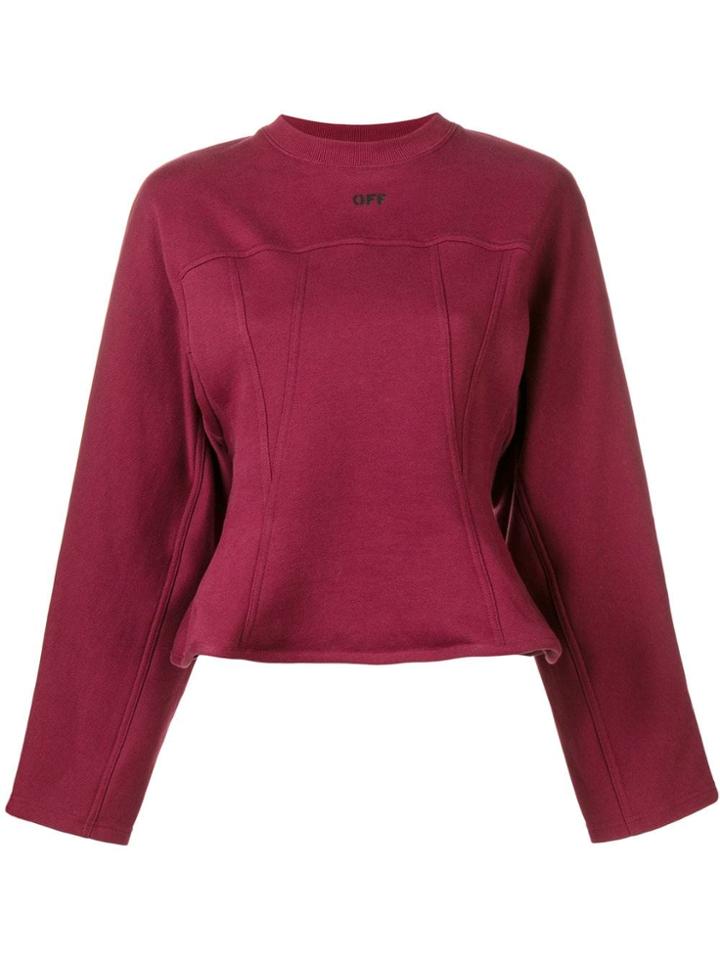 Off-white Logo Crew Neck Sweater - Red