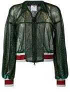 Ultràchic Stripe Trimmed Bomber Jacket - Green