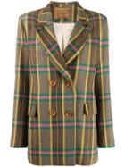 Alessia Santi Plaid Print Blazer - Green