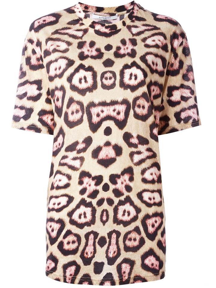 Givenchy Leopard Print T-shirt, Women's, Size: Small, Nude/neutrals, Cotton