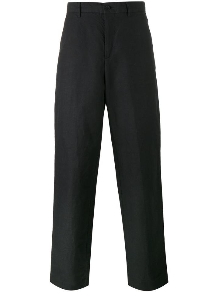 Our Legacy - Wide Leg Linen Trousers - Men - Cotton/linen/flax - 46, Black, Cotton/linen/flax