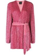 Retrofete Embellished Wrap Mini Dress - Pink