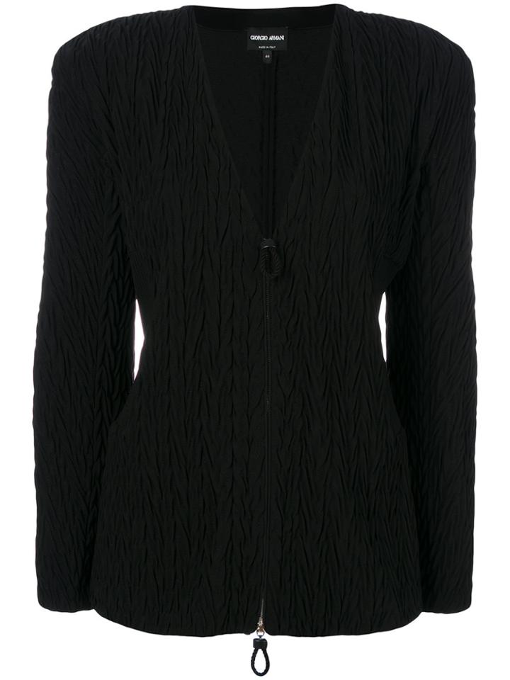 Giorgio Armani Padded Shoulder Jacket - Black