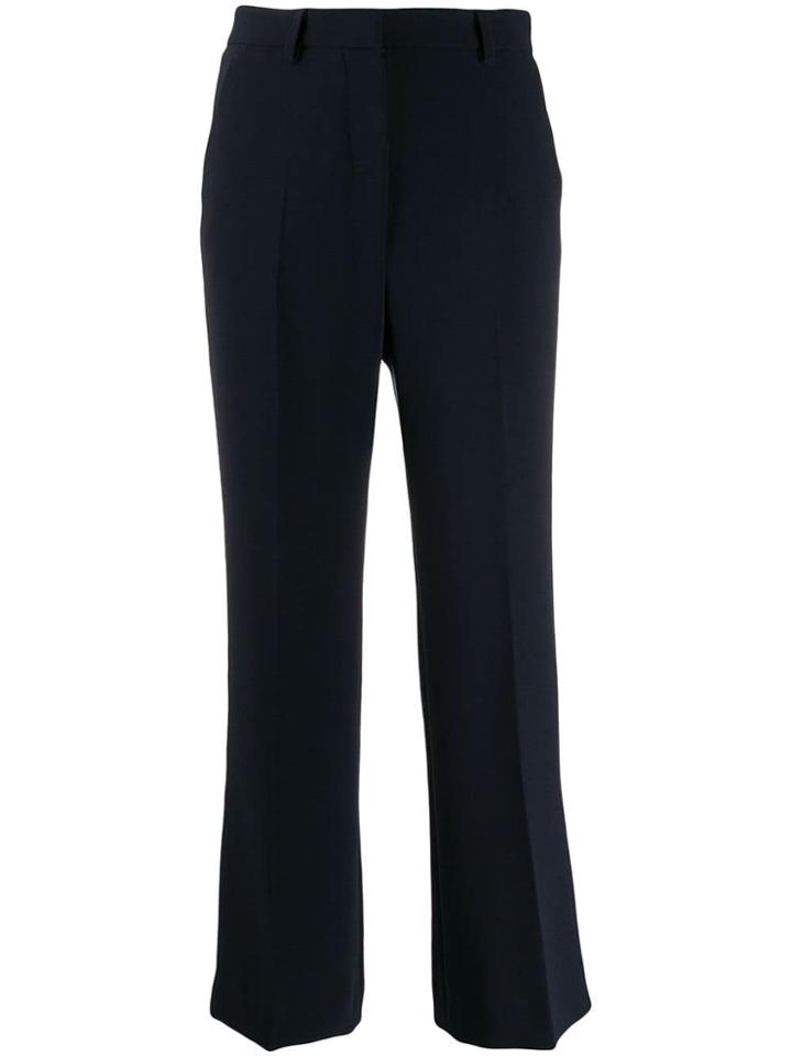 Brag-wette Cropped Flared Trousers - Blue