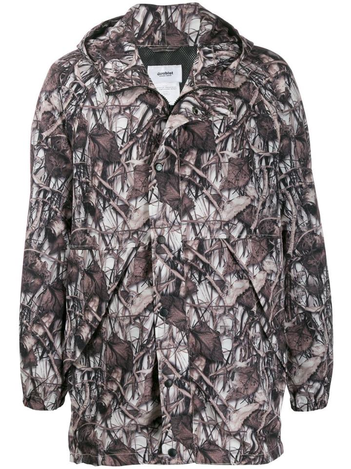 Doublet Camouflage Print Hooded Jacket - Brown
