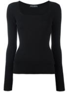 Dolce & Gabbana Scoop Neck Jumper, Women's, Size: 44, Black, Silk/cashmere