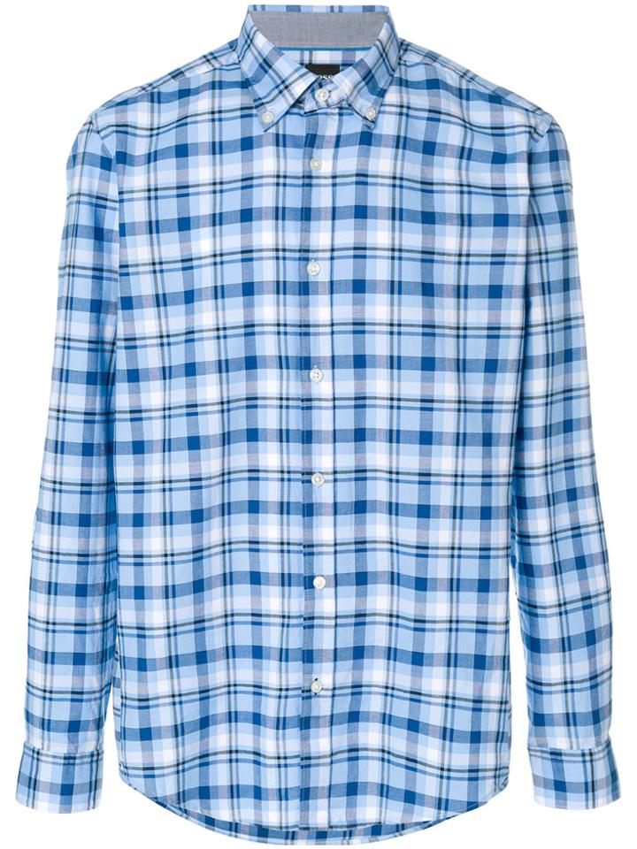 Boss Hugo Boss Plaid Long-sleeve Shirt - Blue