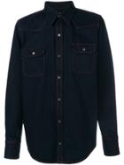 Calvin Klein 205w39nyc Contrast Stitch Denim Shirt - Blue