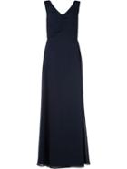 Amsale V-neck Evening Gown - Blue