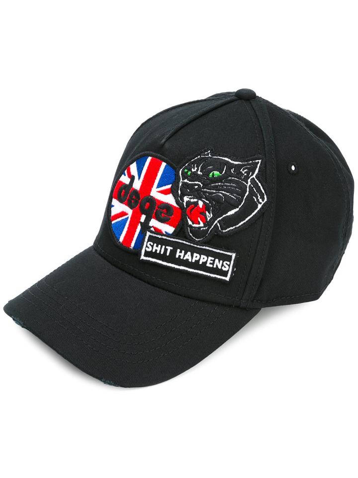 Dsquared2 - Patch Detail Baseball Cap - Men - Cotton - One Size, Black, Cotton