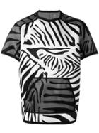 Adidas By Kolor Zebra Print T-shirt, Men's, Size: Small, Black, Polyester/polyurethane