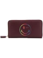 Anya Hindmarch Large Zip Round Wallet Rainbow Wink In Claret Circus -