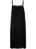 Ashish Beaded Chiffon Slip Dress - Black