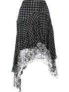 Preen By Thornton Bregazzi Grid Print Asymmetric Skirt