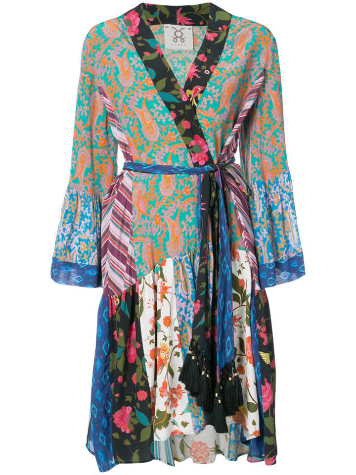 Figue Caroline Mixed-print Kimono Dress - Multicolour