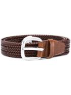 Orciani Woven Leather Belt - Brown