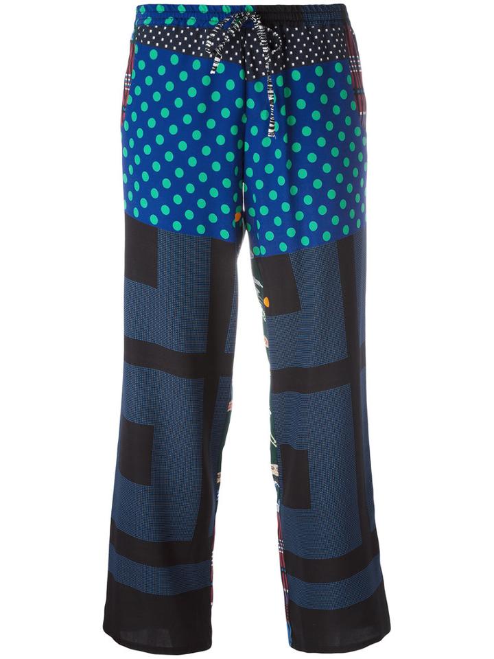 Pierre-louis Mascia Printed Trousers, Women's, Size: Medium, Green, Silk/spandex/elastane
