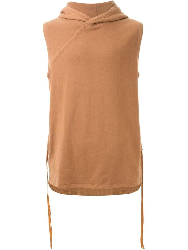 Maharishi Sleeveless Hoodie, Men's, Size: Medium, Brown, Cotton
