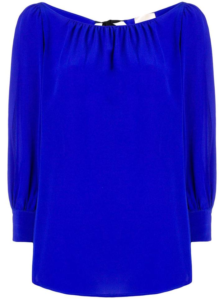 Semicouture Boat Neck Blouse - Blue