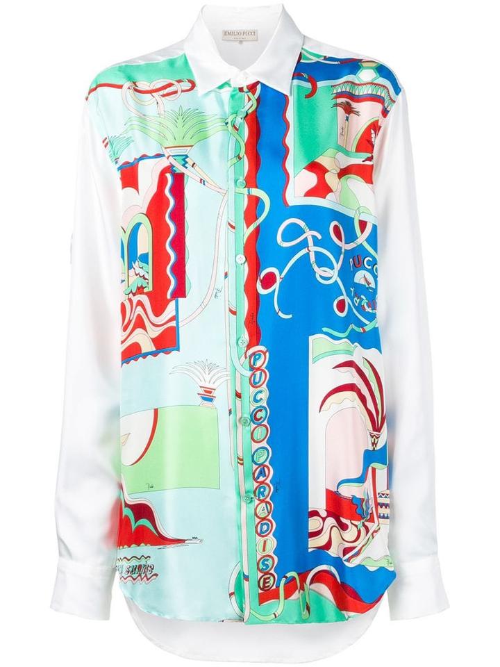 Emilio Pucci La Villa Silk Shirt - Blue