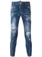 Dsquared2 Sexy Twist Distressed Jeans, Men's, Size: 48, Blue, Cotton/spandex/elastane/polyester