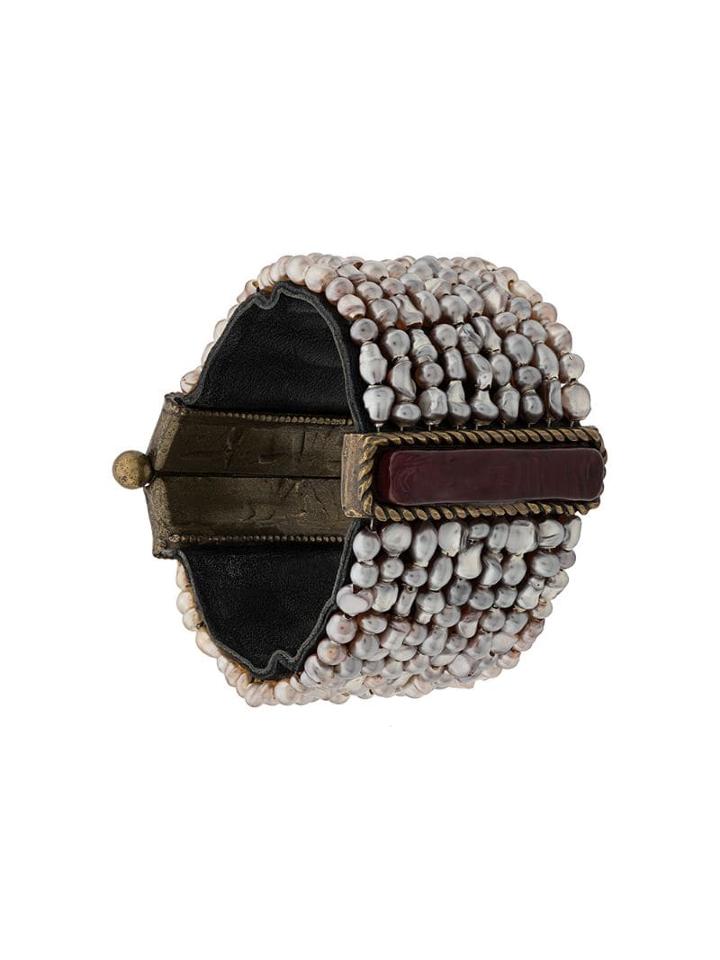 Chanel Pre-owned 2000 Beaded Cuff Bracelet - Neutrals