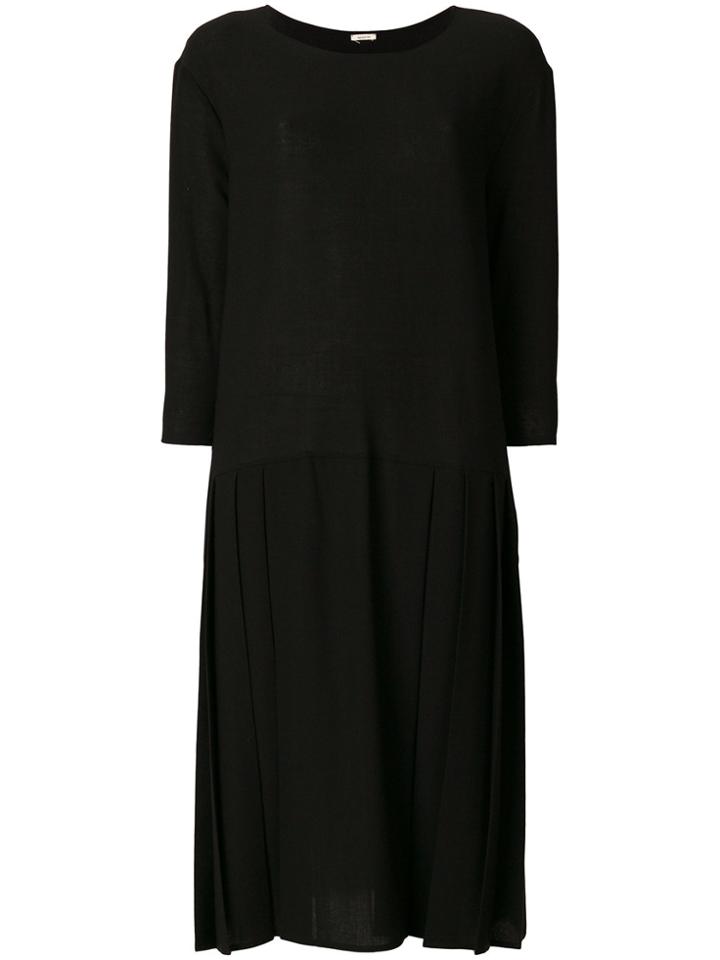 Apuntob Pleat Detail Dress - Black