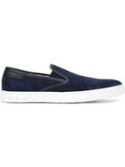 Tod S Slip-on Sneakers, Men's, Size: 41.5, Blue, Calf Suede/leather/rubber