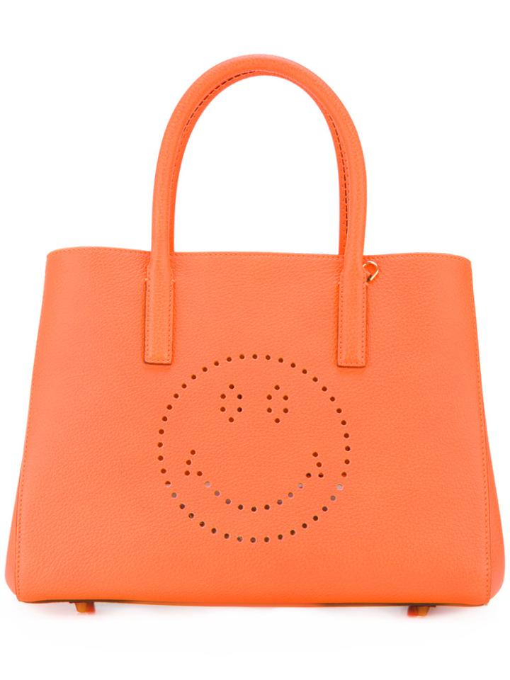 Anya Hindmarch Small Featherweight Ebury Smiley Tote - Yellow & Orange